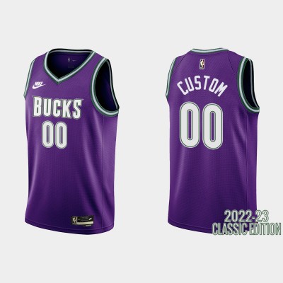 Milwaukee Bucks Custom Purple Men's Nike NBA 2022 23 Classic Edition Jersey